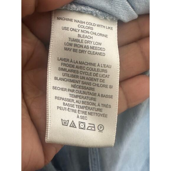 Free People Dress Women's Medium Blue On The Road Puff Sleeve Maxi Shirt Dress - Picture 6 of 9